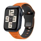 For Apple Watch SE 2023 40mm Wave Texture Reverse Buckle Silicone Watch Band(Orange Black) - 1