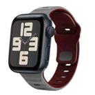 For Apple Watch SE 2023 40mm Wave Texture Reverse Buckle Silicone Watch Band(Space Grey Wine Red) - 1