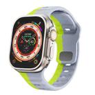For Apple Watch SE 2023 40mm Wave Texture Reverse Buckle Silicone Watch Band(Grey Green) - 1