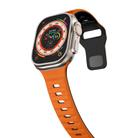 For Apple Watch Ultra 2 49mm Wave Texture Reverse Buckle Silicone Watch Band(Orange Black) - 3