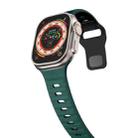 For Apple Watch Ultra 2 49mm Wave Texture Reverse Buckle Silicone Watch Band(Green Black) - 3