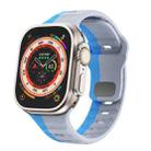 For Apple Watch Ultra 2 49mm Wave Texture Reverse Buckle Silicone Watch Band(Grey Blue) - 1