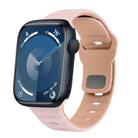 For Apple Watch Series 9 45mm Wave Texture Reverse Buckle Silicone Watch Band(Pink+Rose Ash) - 1