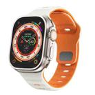 For Apple Watch Series 9 45mm Wave Texture Reverse Buckle Silicone Watch Band(Starlight Orange) - 1