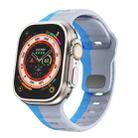 For Apple Watch Series 9 45mm Wave Texture Reverse Buckle Silicone Watch Band(Grey Blue) - 1