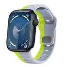 For Apple Watch Series 9 45mm Wave Texture Reverse Buckle Silicone Watch Band(Grey Green) - 1