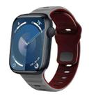 For Apple Watch Series 9 41mm Wave Texture Reverse Buckle Silicone Watch Band(Space Grey Wine Red) - 1