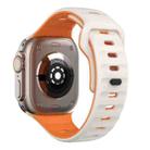 For Apple Watch Series 9 41mm Wave Texture Reverse Buckle Silicone Watch Band(Starlight Orange) - 2