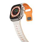 For Apple Watch Series 9 41mm Wave Texture Reverse Buckle Silicone Watch Band(Starlight Orange) - 3