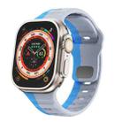 For Apple Watch Series 9 41mm Wave Texture Reverse Buckle Silicone Watch Band(Grey Blue) - 1