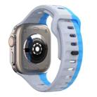 For Apple Watch Ultra 49mm Wave Texture Reverse Buckle Silicone Watch Band(Grey Blue) - 2