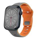 For Apple Watch Series 8 41mm Wave Texture Reverse Buckle Silicone Watch Band(Space Grey Orange) - 1