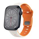 For Apple Watch Series 8 41mm Wave Texture Reverse Buckle Silicone Watch Band(Starlight Orange) - 1