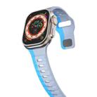 For Apple Watch Series 8 41mm Wave Texture Reverse Buckle Silicone Watch Band(Grey Blue) - 3