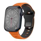For Apple Watch Series 8 45mm Wave Texture Reverse Buckle Silicone Watch Band(Orange Black) - 1