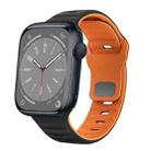 For Apple Watch Series 8 45mm Wave Texture Reverse Buckle Silicone Watch Band(Black Orange) - 1