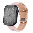 For Apple Watch Series 8 45mm Wave Texture Reverse Buckle Silicone Watch Band(Pink+Rose Ash) - 1