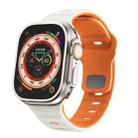 For Apple Watch Series 8 45mm Wave Texture Reverse Buckle Silicone Watch Band(Starlight Orange) - 1