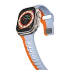 For Apple Watch Series 8 45mm Wave Texture Reverse Buckle Silicone Watch Band(Grey Orange) - 3