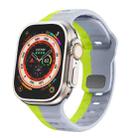 For Apple Watch Series 8 45mm Wave Texture Reverse Buckle Silicone Watch Band(Grey Green) - 1