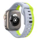 For Apple Watch Series 8 45mm Wave Texture Reverse Buckle Silicone Watch Band(Grey Green) - 2