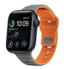 For Apple Watch SE 2022 40mm Wave Texture Reverse Buckle Silicone Watch Band(Space Grey Orange) - 1