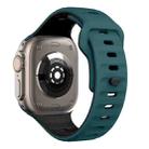 For Apple Watch SE 2022 44mm Wave Texture Reverse Buckle Silicone Watch Band(Green Black) - 2