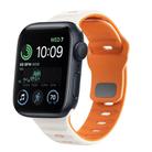 For Apple Watch SE 2022 44mm Wave Texture Reverse Buckle Silicone Watch Band(Starlight Orange) - 1