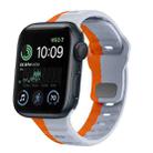 For Apple Watch SE 2022 44mm Wave Texture Reverse Buckle Silicone Watch Band(Grey Orange) - 1