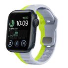 For Apple Watch SE 2022 44mm Wave Texture Reverse Buckle Silicone Watch Band(Grey Green) - 1