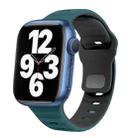 For Apple Watch Series 7 41mm Wave Texture Reverse Buckle Silicone Watch Band(Green Black) - 1