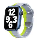 For Apple Watch Series 7 41mm Wave Texture Reverse Buckle Silicone Watch Band(Grey Green) - 1