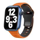 For Apple Watch Series 7 45mm Wave Texture Reverse Buckle Silicone Watch Band(Orange Black) - 1