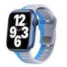 For Apple Watch Series 7 45mm Wave Texture Reverse Buckle Silicone Watch Band(Grey Blue) - 1