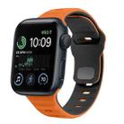 For Apple Watch SE 40mm Wave Texture Reverse Buckle Silicone Watch Band(Orange Black) - 1