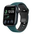 For Apple Watch SE 40mm Wave Texture Reverse Buckle Silicone Watch Band(Green Black) - 1