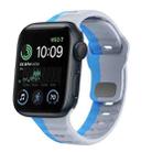 For Apple Watch SE 40mm Wave Texture Reverse Buckle Silicone Watch Band(Grey Blue) - 1