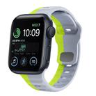 For Apple Watch SE 40mm Wave Texture Reverse Buckle Silicone Watch Band(Grey Green) - 1