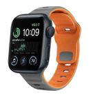 For Apple Watch SE 44mm Wave Texture Reverse Buckle Silicone Watch Band(Space Grey Orange) - 1