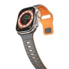 For Apple Watch SE 44mm Wave Texture Reverse Buckle Silicone Watch Band(Space Grey Orange) - 3