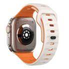 For Apple Watch SE 44mm Wave Texture Reverse Buckle Silicone Watch Band(Starlight Orange) - 2