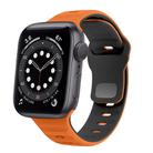 For Apple Watch Series 6 40mm Wave Texture Reverse Buckle Silicone Watch Band(Orange Black) - 1