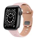 For Apple Watch Series 6 40mm Wave Texture Reverse Buckle Silicone Watch Band(Pink+Rose Ash) - 1