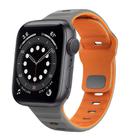 For Apple Watch Series 6 40mm Wave Texture Reverse Buckle Silicone Watch Band(Space Grey Orange) - 1