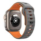 For Apple Watch Series 6 40mm Wave Texture Reverse Buckle Silicone Watch Band(Space Grey Orange) - 2