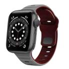 For Apple Watch Series 6 40mm Wave Texture Reverse Buckle Silicone Watch Band(Space Grey Wine Red) - 1