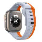 For Apple Watch Series 6 40mm Wave Texture Reverse Buckle Silicone Watch Band(Grey Orange) - 2
