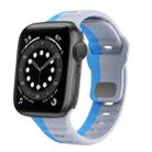 For Apple Watch Series 6 40mm Wave Texture Reverse Buckle Silicone Watch Band(Grey Blue) - 1