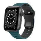 For Apple Watch Series 6 44mm Wave Texture Reverse Buckle Silicone Watch Band(Green Black) - 1