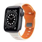 For Apple Watch Series 6 44mm Wave Texture Reverse Buckle Silicone Watch Band(Starlight Orange) - 1